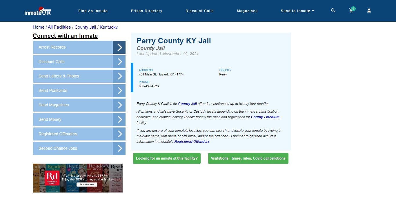 Perry County KY Jail - Inmate Locator - Hazard, KY
